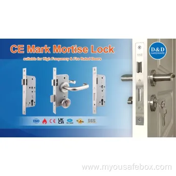 CE Security Euro Fire Rated Stainless Steel Safe Mortise Handle